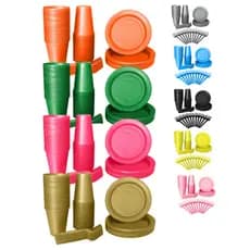 Kit Festa Econômico Descartável 150 Peças Várias Cores Festas Aniversários Descartáveis