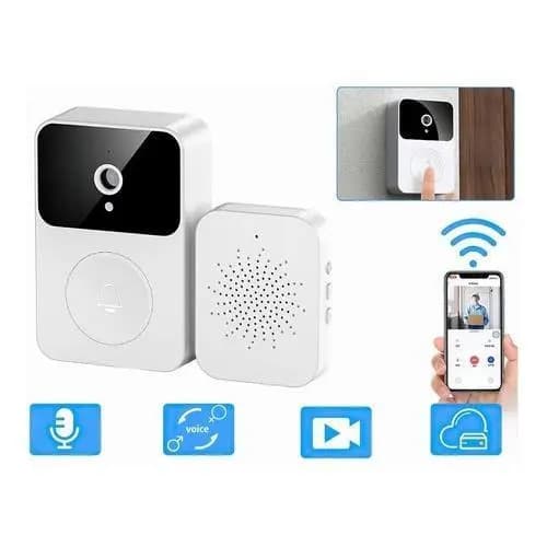 Campainha Com Câmera Vídeo Porteiro Sem Fio Wi-Fi HD Inteligente Smart Home Vê Pelo Celular Recarregável