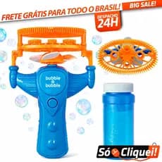 Maquina Lança Bolhas de Sabão Brinquedo Infantil Lançador Bolha Bubble In Bubble Diversão Ar Livre