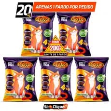 Kit Fardo 5 Pacotes de Areia Granulado Argila Higiênica Perfumada Alta Absorção Forma Torrões El Gaton Sete Vidas