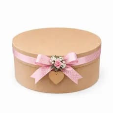 Caixa MDF Redonda 25x25x10 com Tampa para Presente, Festa e Personalização