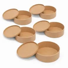 Kit 5 Caixas Redondas MDF 25x25x10 com Tampa  – Caixa para Presente, Cesta e Lembrancinhas