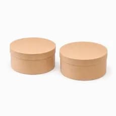 Kit Caixa Redonda MDF 25x25x10 com Tampa  – 2 Unidades para Cestas de Presente e Decoração