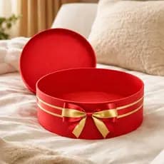 Caixa Redonda 25x25x10 para Cesta de Presente – Caixa Elegante Decorativa