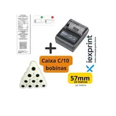 Mini  Impressora Térmica 58mm p/Celular e PC +  10 Bobinas Térmicas