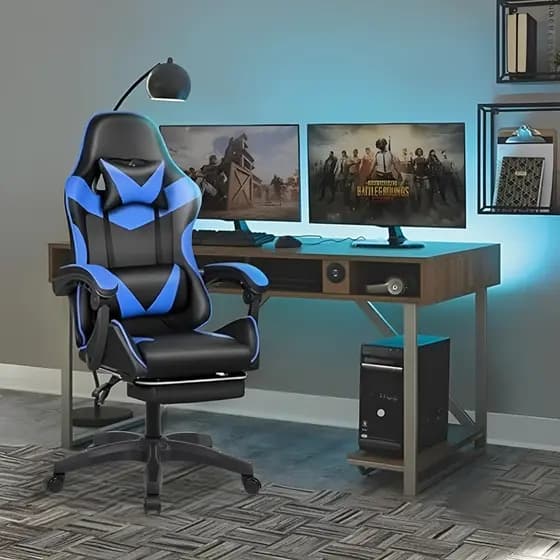 Cadeira Gamer Profissional Escritório Ergonômica Reclinável Confortável Com Rodinha E Apoio Para Pés