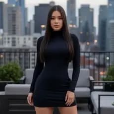 Vestido Feminino Manga Longa Com Gola Malha Canelada Confortável Justo Modelador  Casual Inverno