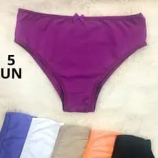 Kit 5 Calcinha Alba Calçola Cintura Alta Tanga Senhora Conforto Elegância Dia a Dia Sortidas
