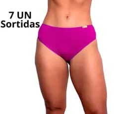 Kit 7 Calcinha Alba Calçola Cintura Alta Tanga Senhora Conforto Elegância Dia a Dia Sortidas