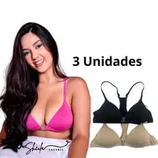 Kit 3 Sutiã Nadador com Bojo Confortável Moldado Sensual Fitness Uso Diário Academia