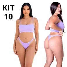 10 Calcinha Microfibra Fio Duplo Cós Alto Não Marca Roupa Confortável Sensual Biquini Marquinha