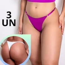 Kit 3 Calcinha Fio Duplo Tamanho Único Regulável Microfibra Premium Não Marca Confortável Sensual