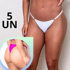 Kit 5 Calcinha Fio Duplo Tamanho Único Regulável Microfibra Premium Não Marca Confortável Sensual
