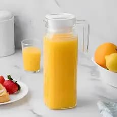 Jarra De Vidro Suíça Transparente Com Tampa e Alça Suco Água 1 Litro JR