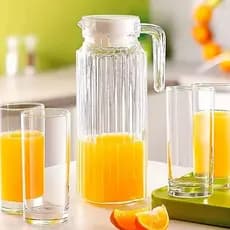 Jarra De Vidro Com Tampa Suco Água 1 Litro JR