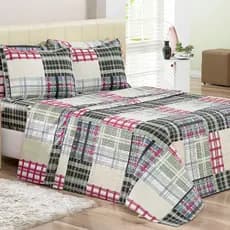 Cobre Leito Magnific Ultrassônico Casal Queen 03 Peças - Estampado 100% poliester Queen 2,20m x 2,40m + 02 Porta Travesseiros 70cm x 50cm