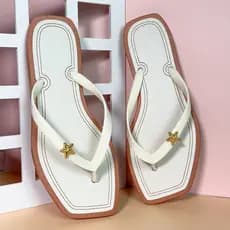 Chinelo Feminino Decorado Com Estrela Ideal Para O Verão Praia Dia a Dia Macio E Confortável