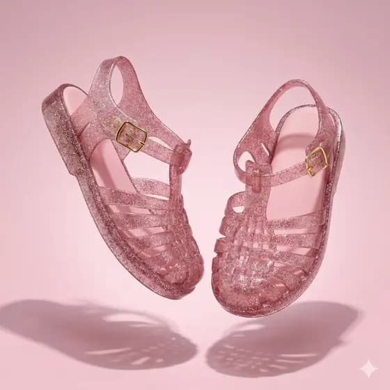 Sandália Papete Xeretinha Baby Infantil Menina Rosa Glitter