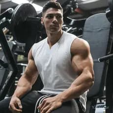 Camiseta Regata Casual Masculina para Academia / Musculação / Fitness / Sem Mangas / Decote em V / Colete 4LXA