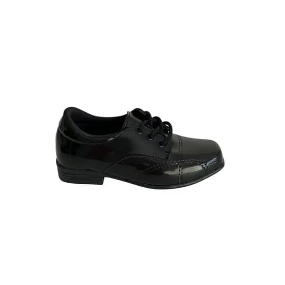 SAPATO MASCULINO SOCIAL C/ CORDÃO – PRETO VERNIZ