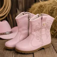 Bota Infantil Menina Texana Country Inverno Cano Médio Curto Moda Agro Confortável Casual e Elegante