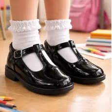Sapato Boneca Infantil Tratorado Verniz Preto Escola Social Menina Confortável Elegante Casual Festa