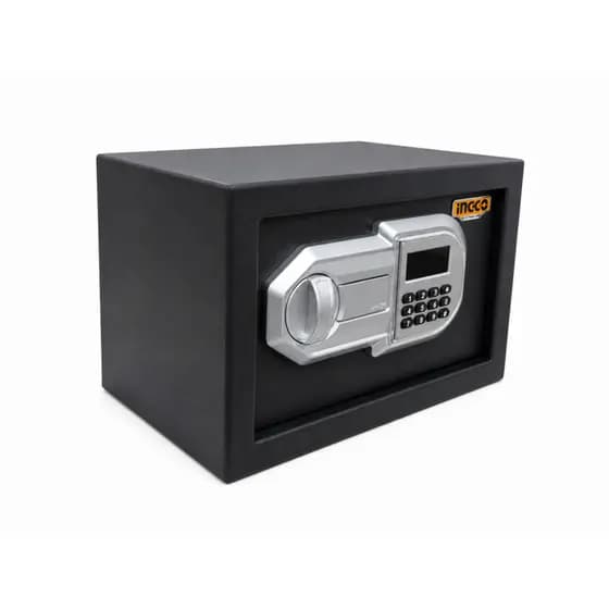 Cofre Digital Eletrônico INGCO Com Senha + Chave 31x20x20cm Segurança Residencial