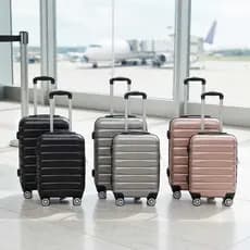 Conjunto Malas Viagem Rodinhas Giratorias 360 Graus 18 Polegadas 20 Polegadas Resistente Preta Cinza Rosa