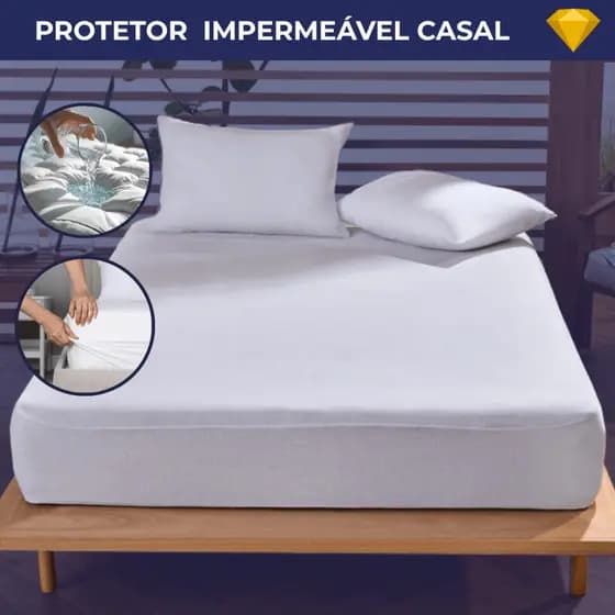 Protetor De Colchão Impermeável Casal Protec Com Elástico Silencioso Não Esquenta