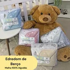 Edredom De Berço Malha 100% Algodão - Linha Baby Infantil