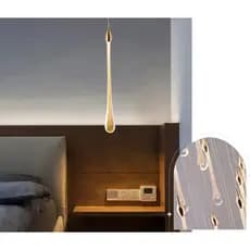 Pendente Dourado Gota Vidro Cristal Led 3w 3000k 110v/220v