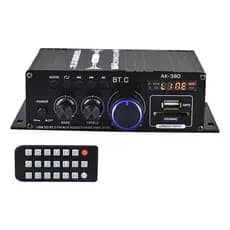 Amplificador de Áudio Ak380 Som Potência Bluetooth USB SD AUX 40W+40W