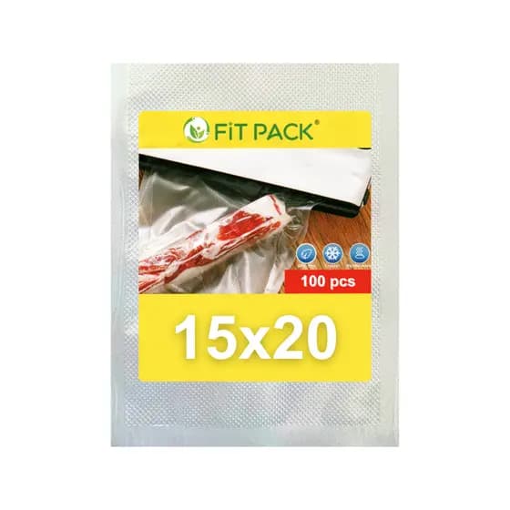 100 Sacos Plástico Gofrado 15x20cm Embalagem Ranhuras P/ Seladora A Vácuo - W1520