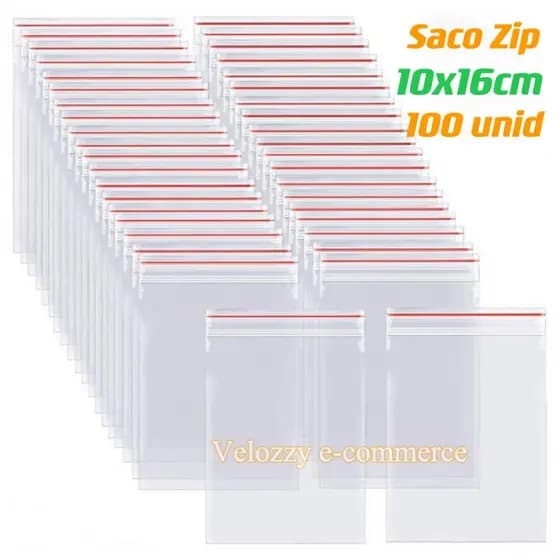 100 Sacos Zip Lock Hermético 10x16cm Embalagem para Armazenamento Organização