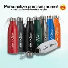 Garrafa Inox 750ML Personalizada c/NOME, LOGOTIPO ou DESENHO