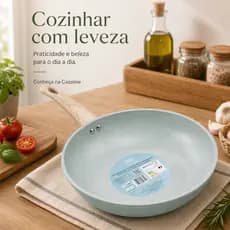 Frigideira Antiaderente Nanocerâmica 24cm Verde Granito Indução Gás Elétrica Cozinha