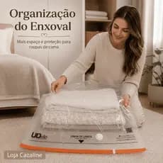 Saco a Vácuo G 55x90cm com Válvula Transparente | Organizador para Roupas Edredons Cobertores e Viagem