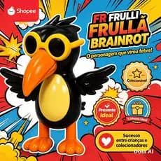 Boneco Frulli Frullà Brainrot Colecionável Figura Decorativa Brinquedo Geek Personagem Geek