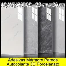 10/15/20PCS Placas Adesivas Mármore Parede Autocolante 3D Porcelanato 30 cm x 60 cm