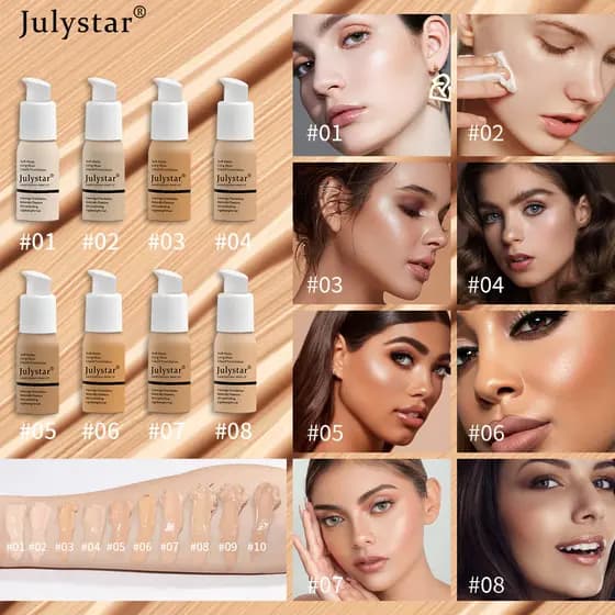 Maquiagem Nua Colorida Fundação Facial Cobertura Completa Corretivo Base À Prova D'água Brighten Dark Circles Controle