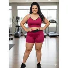 CONJUNTO DE ACADEMIA! Conjunto fitness de top alcinha+short com cós transpassado! Conjunto para malhar.