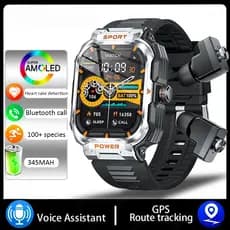Gt555 Smartwatch Relógio Inteligente Com Earbuds 2 Em 1 Rastreador De Atividade À Prova D'água Combo Monitoramento Da