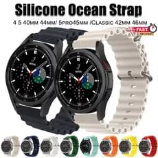 Bracelete De Borracha Oceânica De 20mm 22mm Adequado Para Samsung Galaxy 6 7 40/44/45MM Corea Classic Silicone Watch