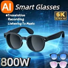 2026 Novos Óculos Inteligentes AI 800W Câmera De Tiro Foto Vídeo Voz Chamada Tradução À Prova Dwaterproof Água Bluetooth