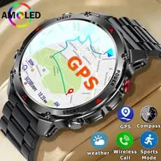 Nova Chamada Militar Bluetooth Smartwatch Relógio Inteligente Embutido GPS Bússola Altímetro Barométrico À Prova Dwaterp