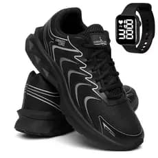 Tênis Masculino Esportivo Confortável Leve + Relogio Smart