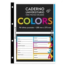 Folhas de Fichário Universitário Spiral (200 mm x 275 mm) 4 Furos Matérias - 96 Folhas