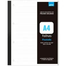 Folha para Fichário e Caderno Argolado Spiral Folhas Coladas Pautadas 80/160/240/320/400