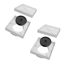 2pcs Ralo Oculto 10x10 Seca Piso Porcelanato Inteligente Branco