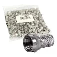 100pcs Conector F Rosca Rg59 Para Cabo Coaxial Pacote
